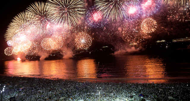 Fogos na praia