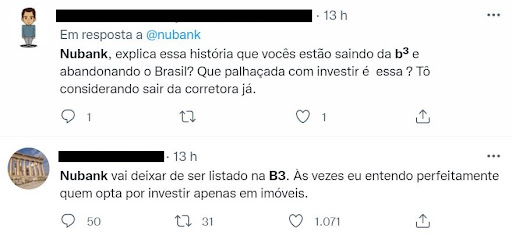 tweets sobre nubank