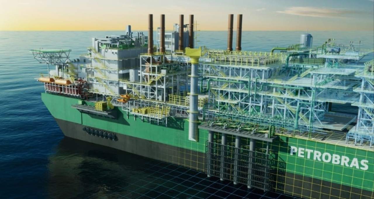 As plataformas P-84 (Atapu) e P-85 (Sépia) terão, cada uma, capacidade de produção diária de 225 mil barris de óleo por dia e processamento de 10 milhões de metros cúbicos de gás por dia. (Divulgação/ Petrobras)