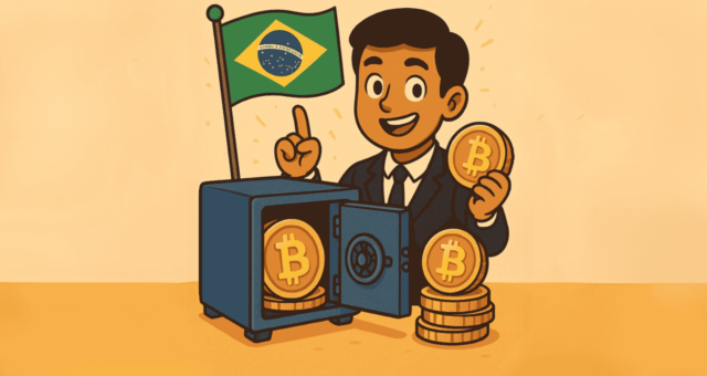 Proposta de uma reserva estratégica de bitcoin (BTC) no Brasil. (Imagem: Qwen)