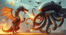 Bitcoin (BTC) Vs. Amazon (AMZN) pelo posto de quinto maior ativo financeiro do mundo. (Imagem Qwen)