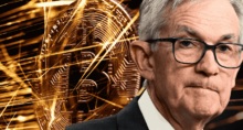 Bitcoin (BTC) e Jerome Powell, presidente do Federal Reserve. (Imagem Montagem Money TimesCanva Pro)
