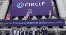 Circle (CRCL), emissora da stablecoin USD Coin (USDC), com capital aberto na bolsa de Nova York. (Imagem divulgação)