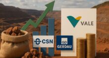 Minério de ferro, Siderurgia, Metalurgia, VALE3, GGBR4, CMIN3, Ações, Dividendos
