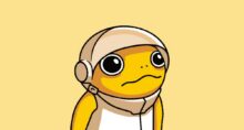 Logo de sapo futurista amarelo da memecoin Turbo (TURBO). Fonte: Reprodução