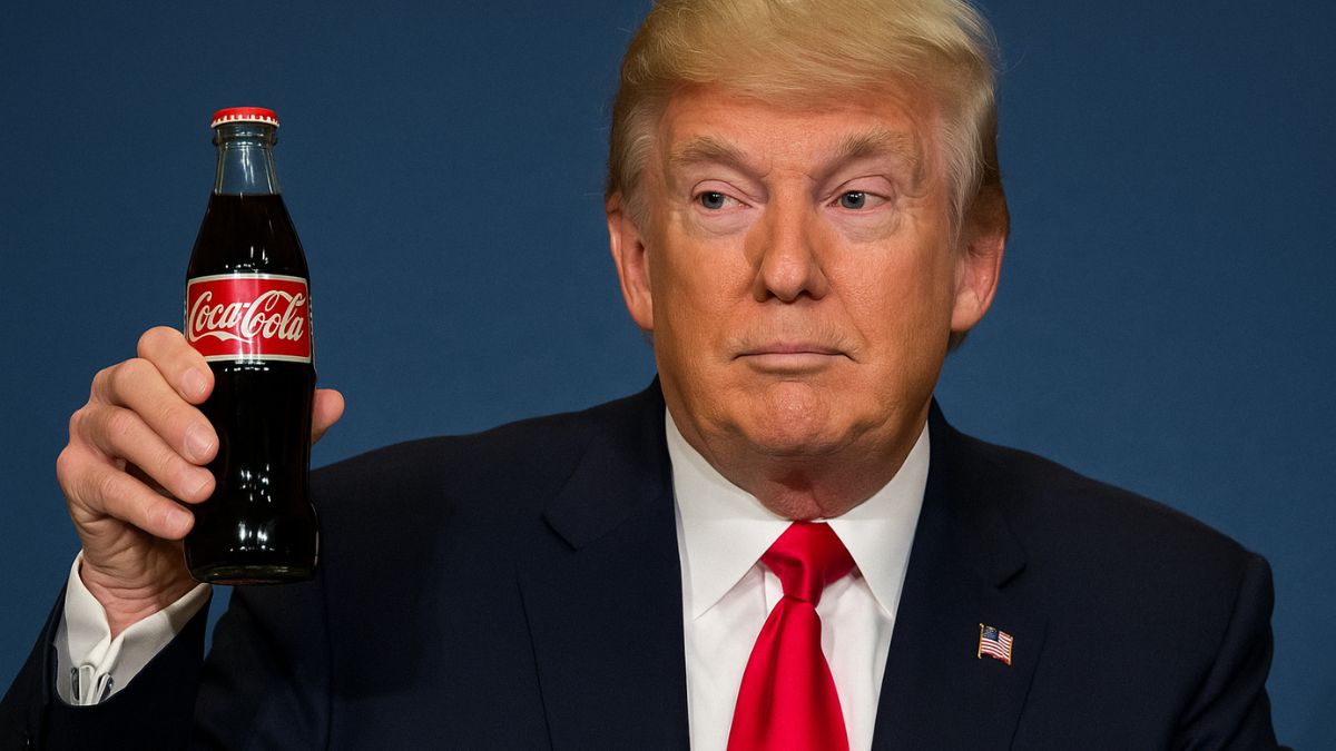 Trump anunciou em sua rede social, a Truth Social, que havia “convencido” a Coca-Cola a fabricar uma versão de sua bebida usando açúcar de cana produzido nos EUA