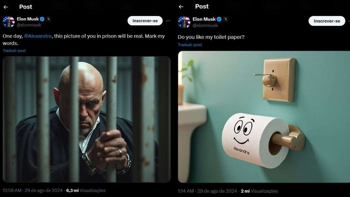 Elon Musk ataca Alexandre de Moraes - Reprodução