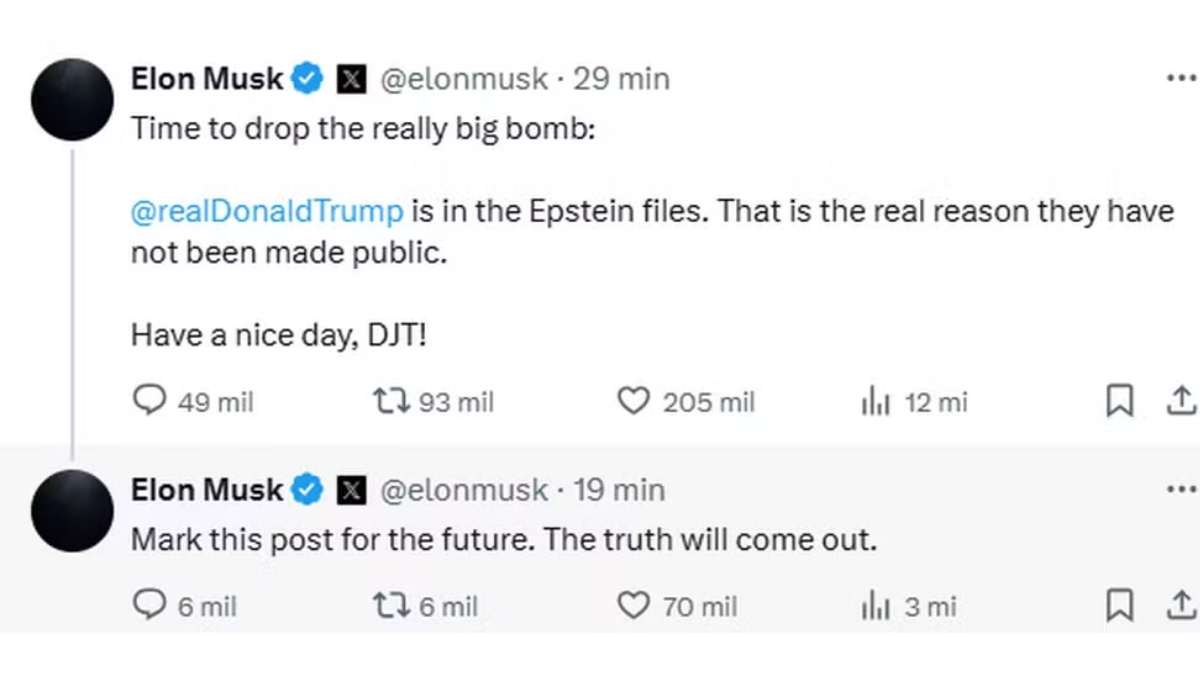 Elon Musk ataca Donald Trump no X - Reprodução