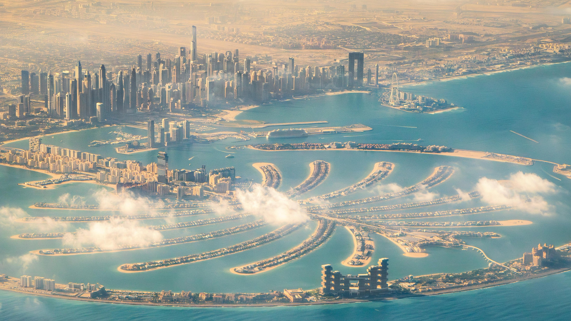 Imagem aérea de Dubai (Divulgação: Emirates)