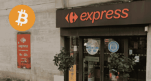 O Carrefour Express de Rouen, na França, ganhou notoriedade por ser a primeira loja da varejista a aceitar bitcoin (BTC) como meio de pagamento. (Imagme Divulgação Montagem Money Times)