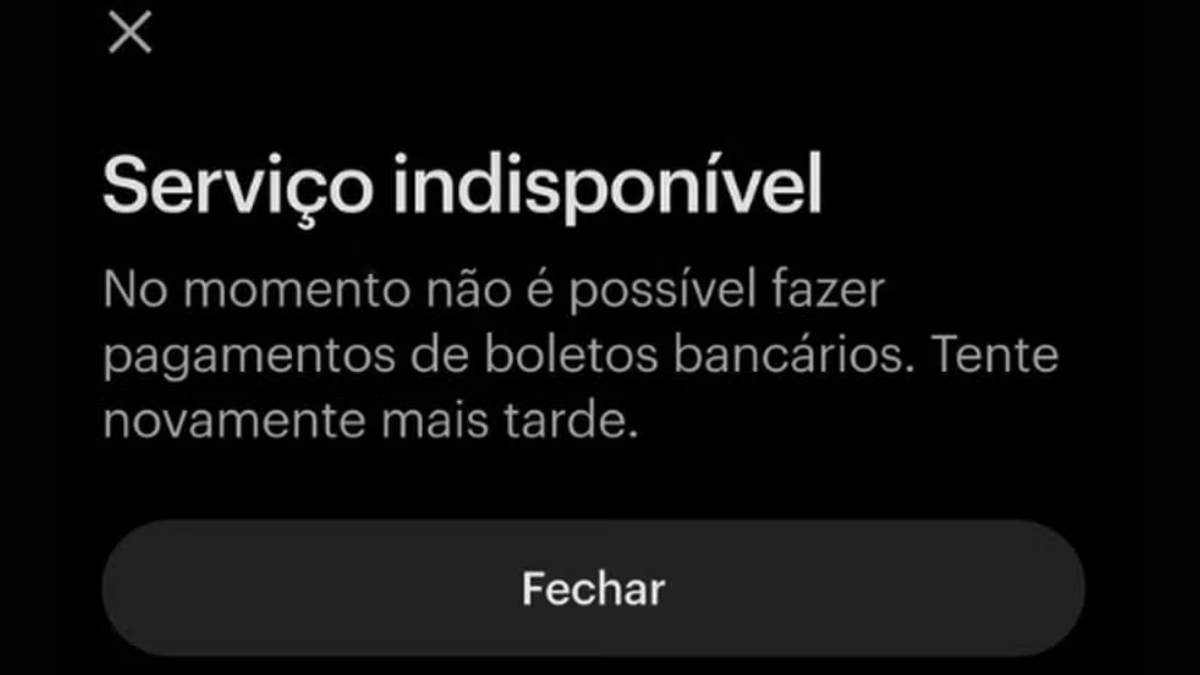 Serviço indisponível - Nubank