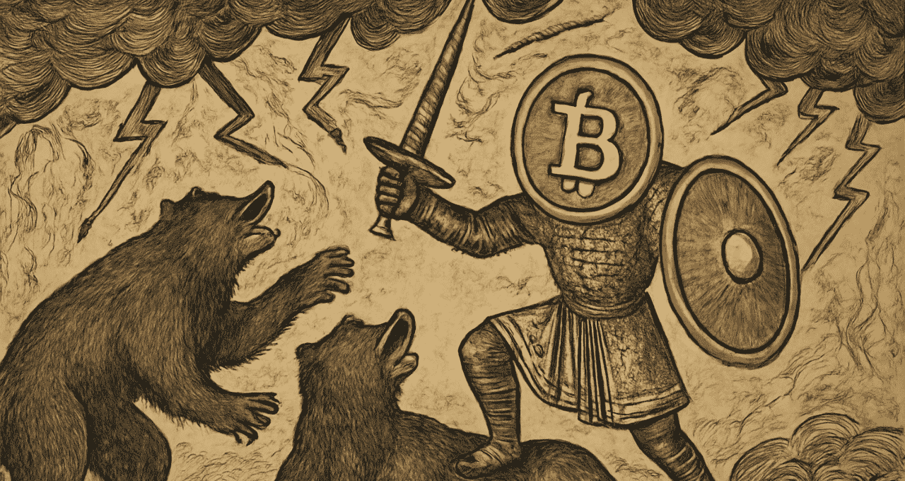 Bitcoin (BTC) entre ursos e criptomoedas em destaque (Imagem ChatGPT Pro)