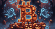 Bitcoin (BTC) no Halloween (Imagem Gemini Pro)