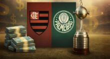 Final da Libertadores 2025 entre Flamengo x Palmeiras - Imagem gerada por IA