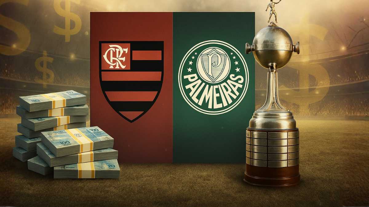 Final da Libertadores 2025 entre Flamengo x Palmeiras - Imagem gerada por IA