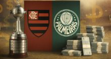 Final da Libertadores 2025 entre Flamengo x Palmeiras - Imagem gerada por IA