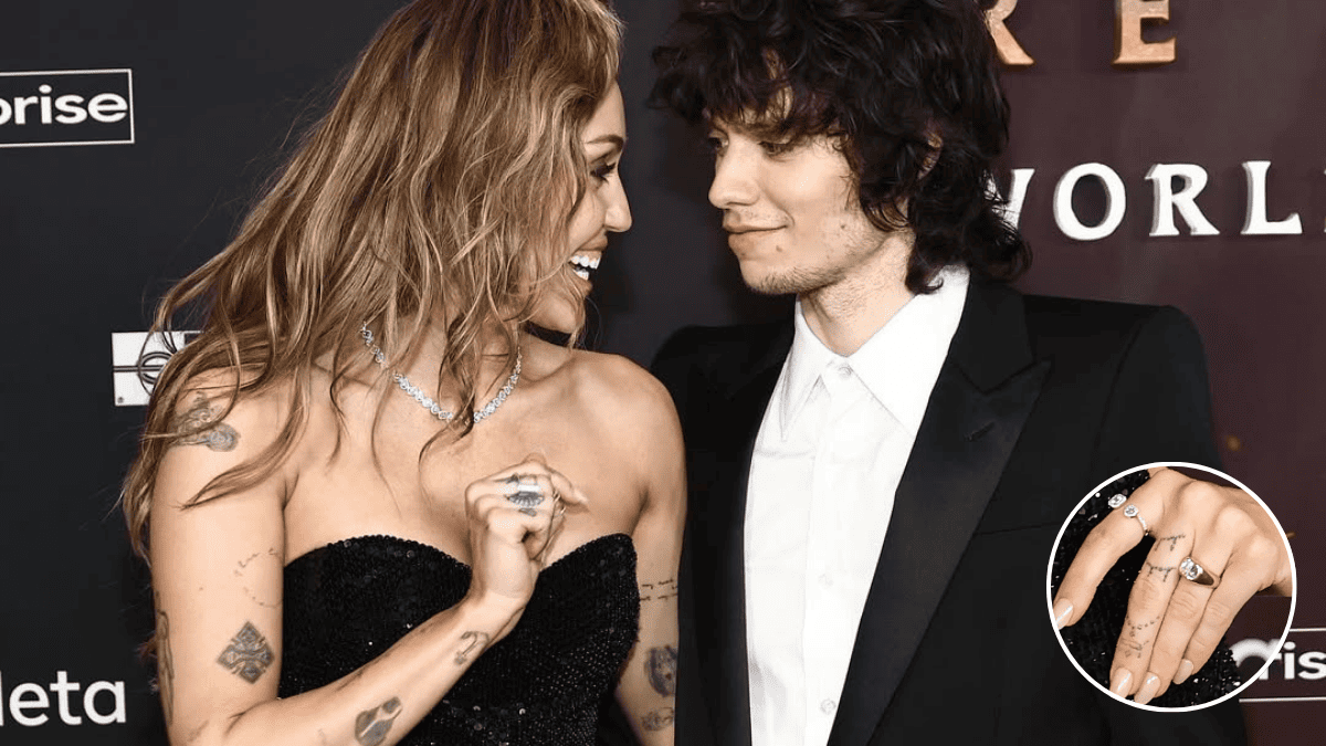 Anel de Noivado da Miley Cyrus. Imagem: Reprodução redes sociais