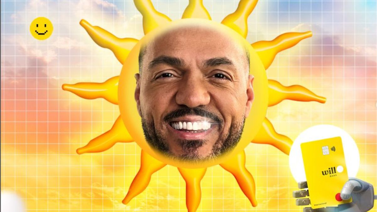 Belo em campanha para o Will Bank. Imagem: Divulgação