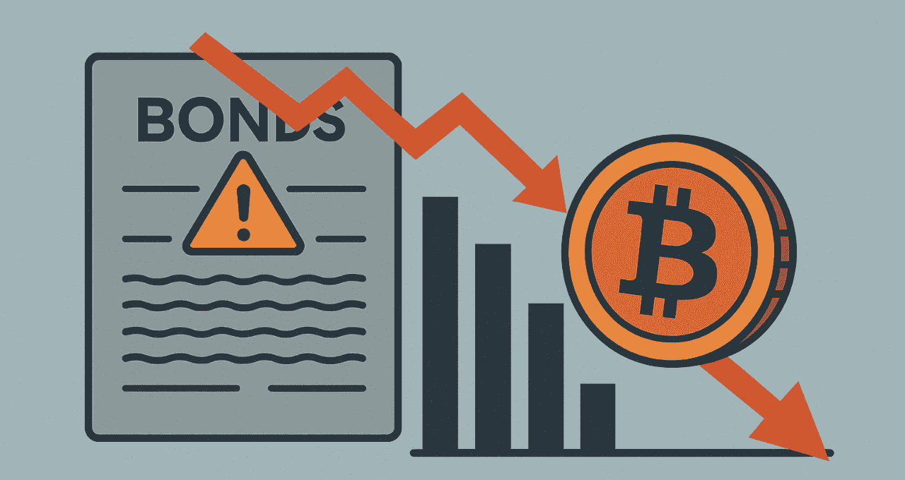 Bitcoin (BTC) cai com avanço dos títulos soberanos (Imagem Copilot)