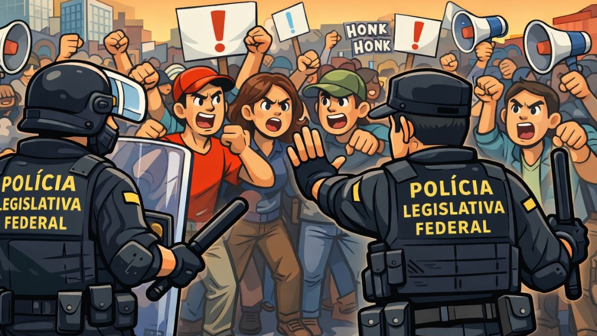 Concurso Câmara dos Deputados - Polícia Legislativa Federal. Imagem gerada por IA