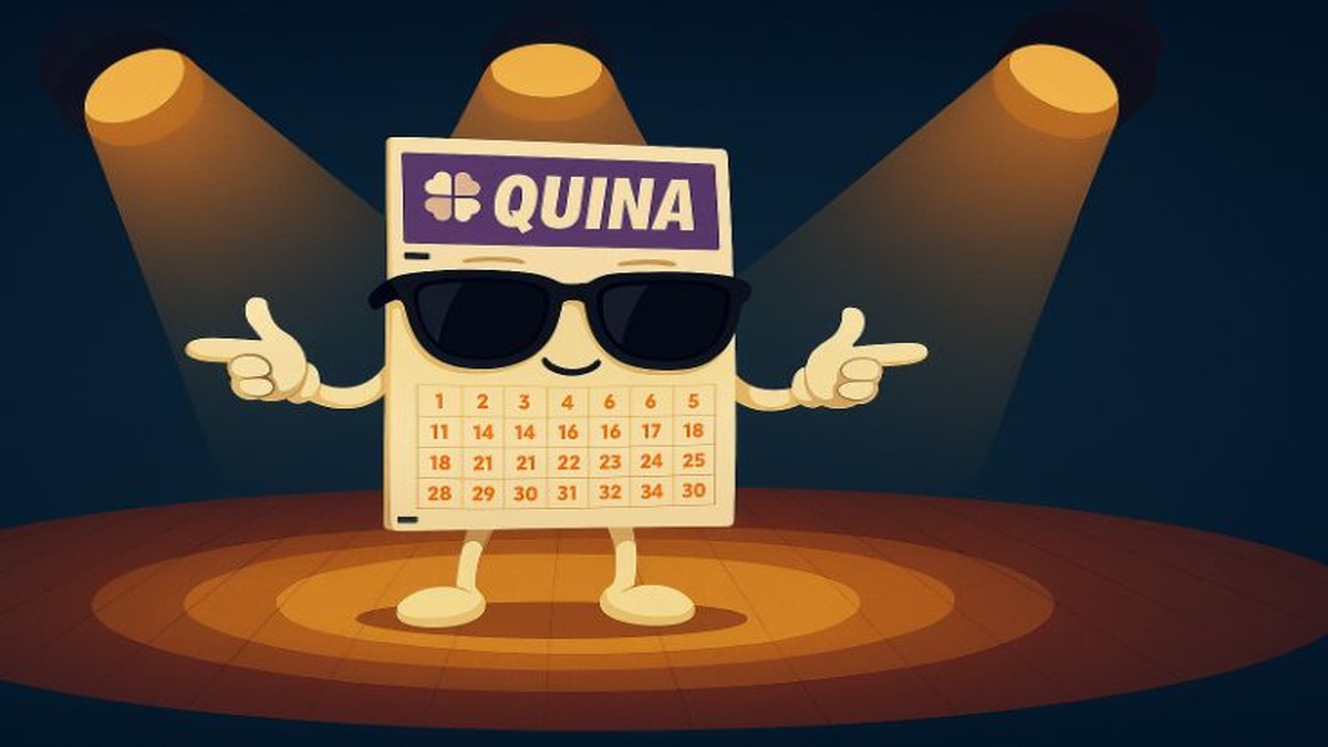 Quina no palco sob os holofotes.