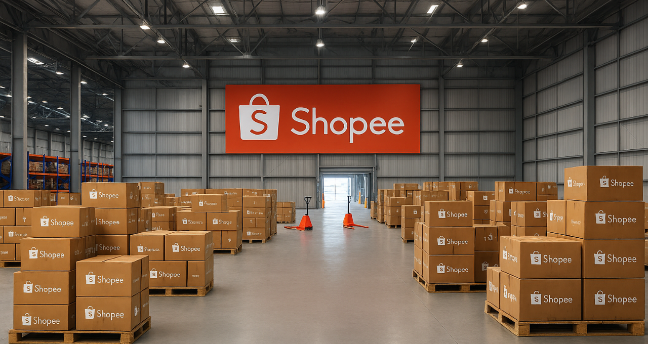 Fundo imobiliário aluga galpão à Shopee (Imagem: gerada no Copilot)