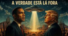 Imagem criada por inteligência artificial para ilustrar Barack Obama e Donald Trump. Foto: Copilot.