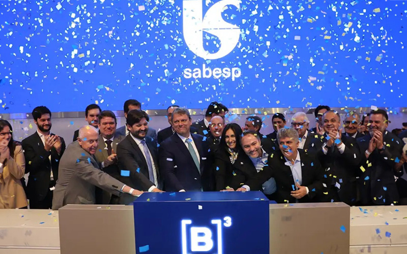 Cerimônia de privatização da Sabesp na Bolsa de Valores de São Paulo - B3. Foto: Rovena Rosa/Agência Brasil