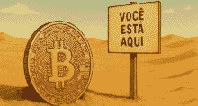 Bitcoin (BTC) perdido no deserto (Imagem Copilot)