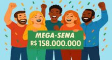 Pessoas comemoram prêmio da Mega-Sena.