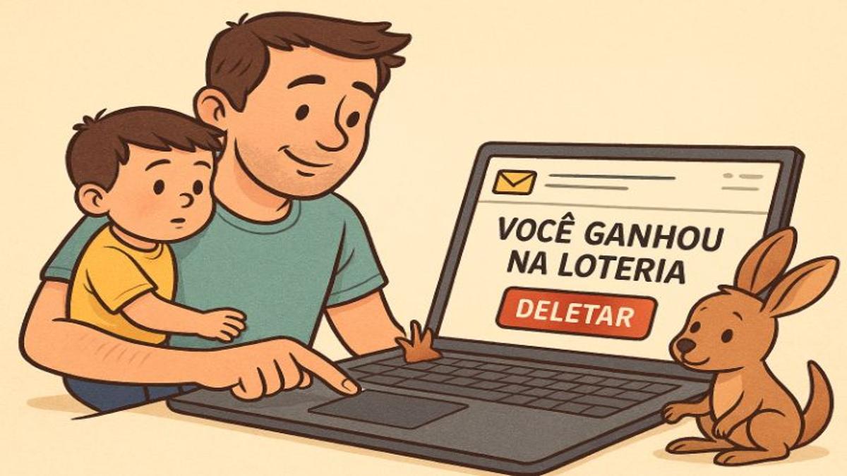 Australiano quase perdeu prêmio milionário na loteria depois de deletar e-mail. Imagem gerada por IA.
