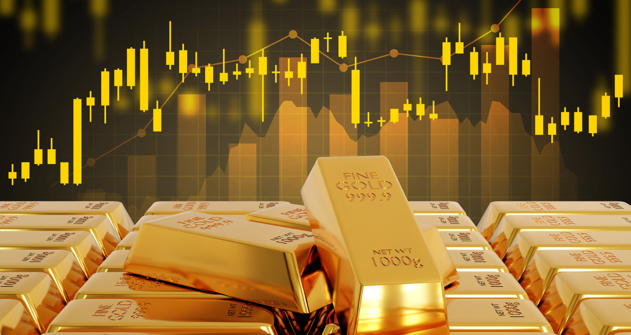 Aura minerals Negociação de ouro, barras de ouro com estoque gráfico (Crédito da imagem: e-crow/istockphoto) ID da foto: 2219056031