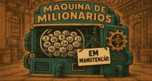 Máquina de milionários das loterias da Caixa amanheceu em manutenção.