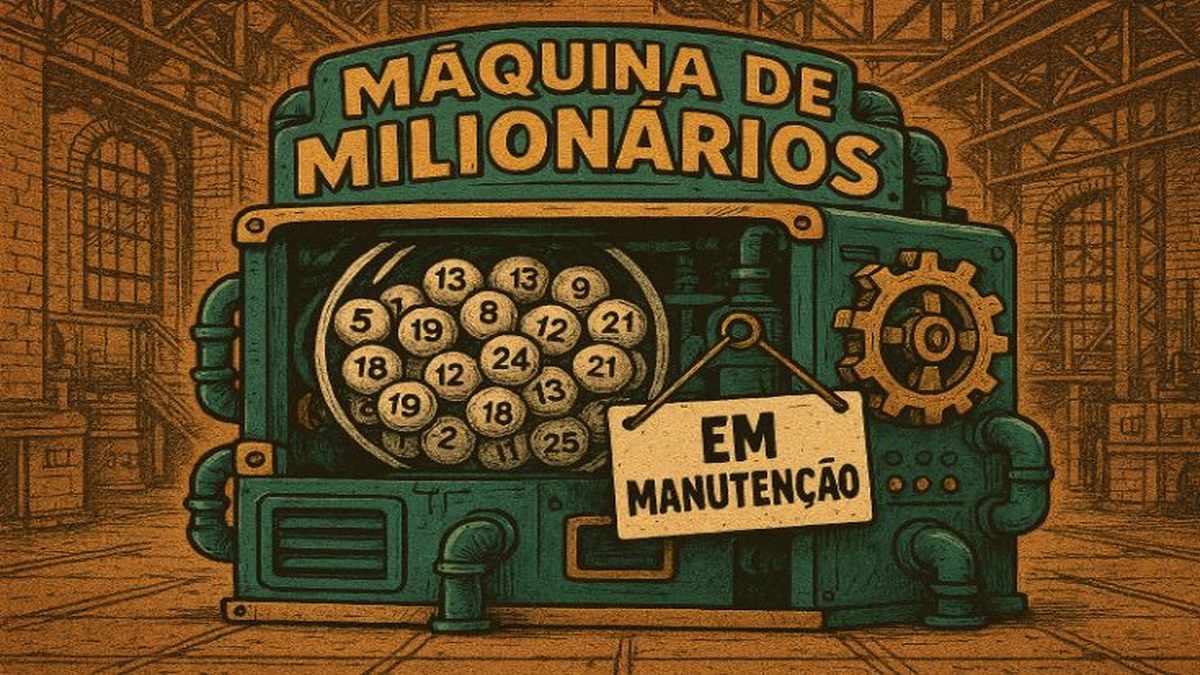 Máquina de milionários das loterias da Caixa amanheceu em manutenção.