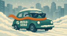 Carro da Mega-Sena desencalha na capital mais fria do Brasil.
