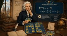 Abraham de Moivre e o problema dos cupons aplicado às figurinhas do álbum da Copa do Mundo. Imagem gerada por inteligência artificial.