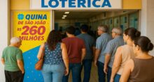 Fila para apostar na Quina de São João de 2026.