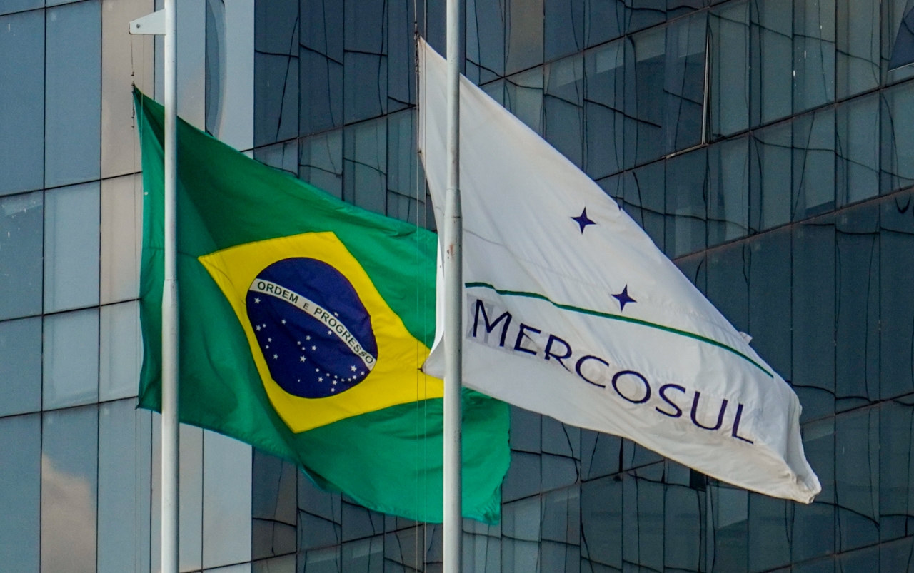 Bandeira do Mercosul e do Brasil 1