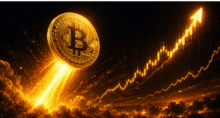 Bitcoin (BTC) em alta (Imagem: Copilot)