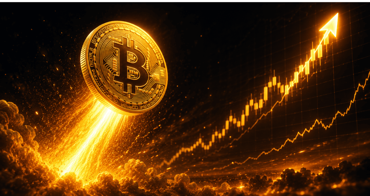 Bitcoin (BTC) em alta (Imagem: Copilot)