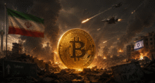 Bitcoin (BTC) em meio a guerra (Imagem: ChatGPT)