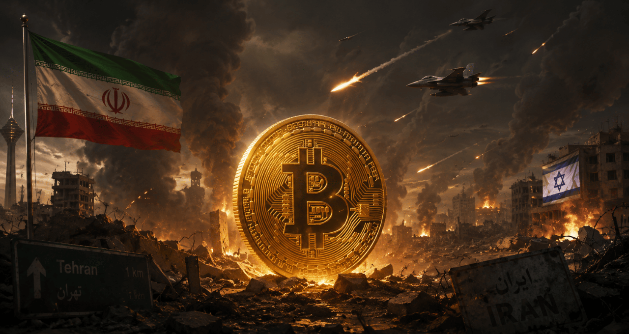 Bitcoin (BTC) em meio a guerra (Imagem: ChatGPT)