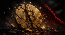 Bitcoin (BTC) em queda (Imagem: ChatGPT)
