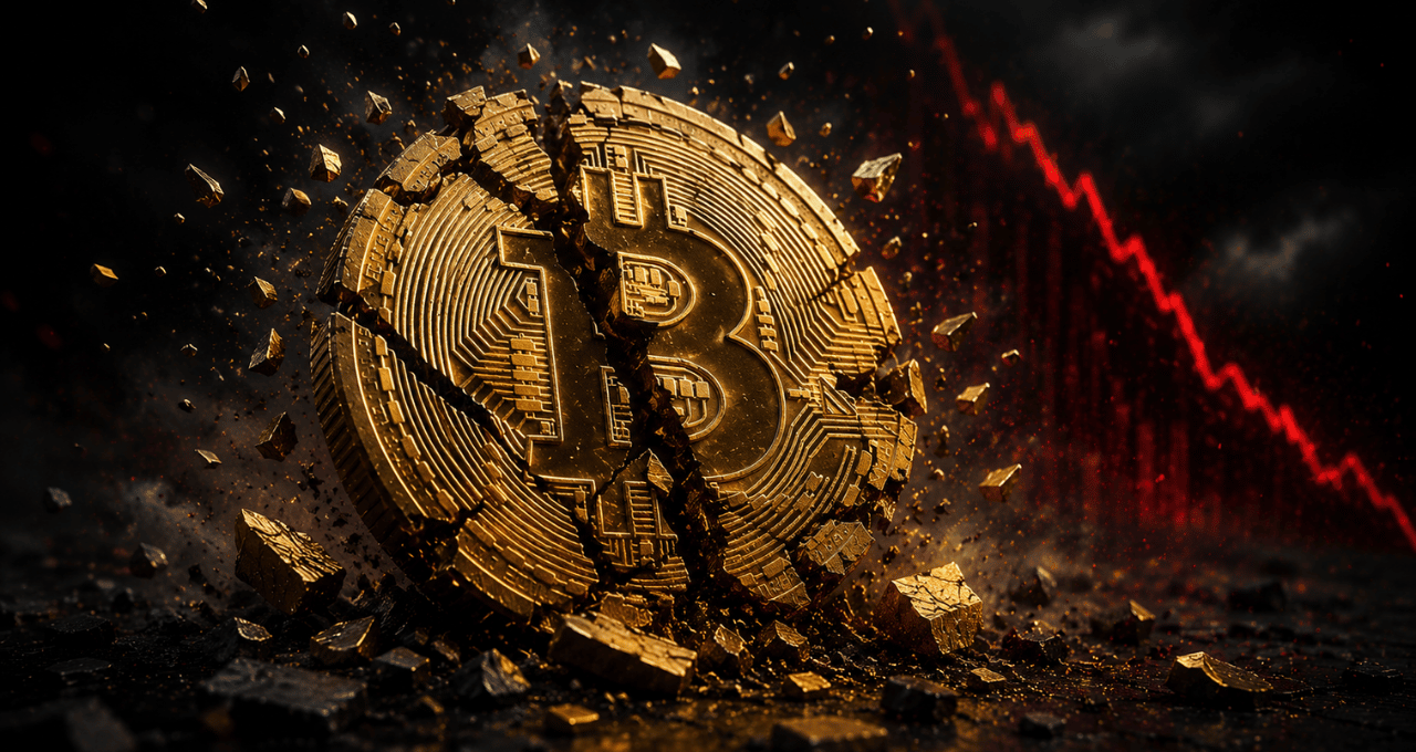 Bitcoin (BTC) em queda (Imagem: ChatGPT)