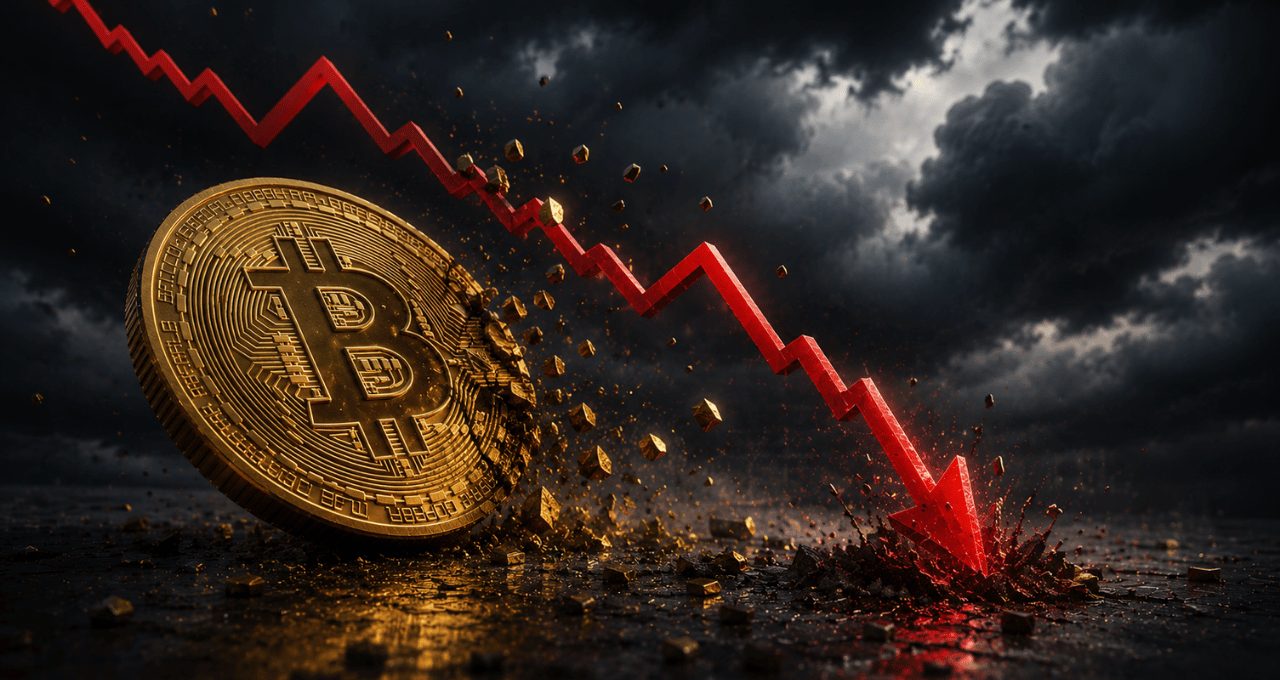 Bitcoin (BTC) em queda (Imagem: ChatGPT)