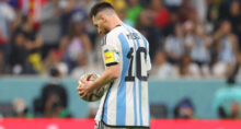 messi em campo pela seleção argentina