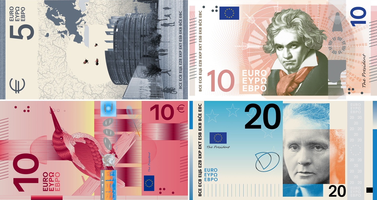 Novas notas cédulas euro