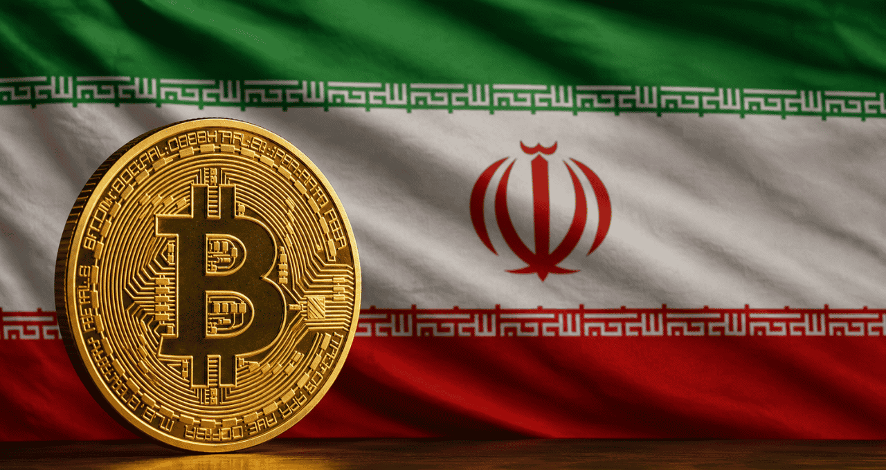 Bitcoin (BTC), criptomoedas e a bandeira do Irã (Imagem: ChatGPT)