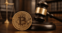 Bitcoin (BTC) na mira da justiça (Imagem: ChatGPT)