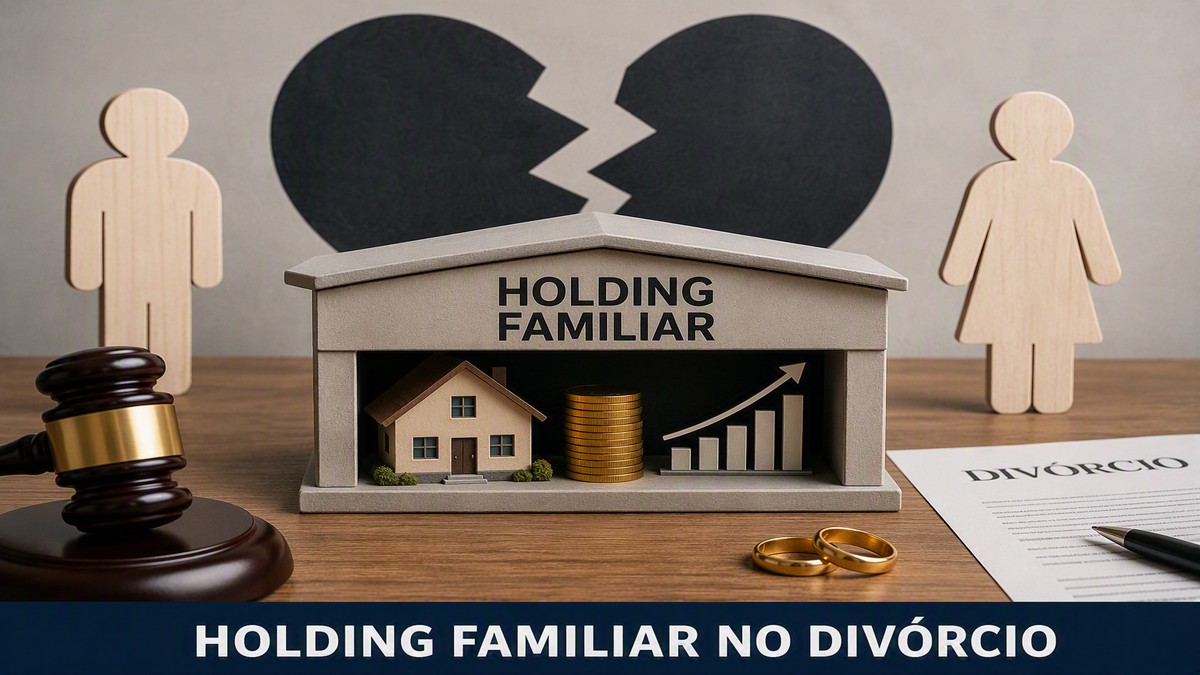 imagem mostra um coração partido, uma casa e moedas para ilustrar situação de holding familiar no divórcio